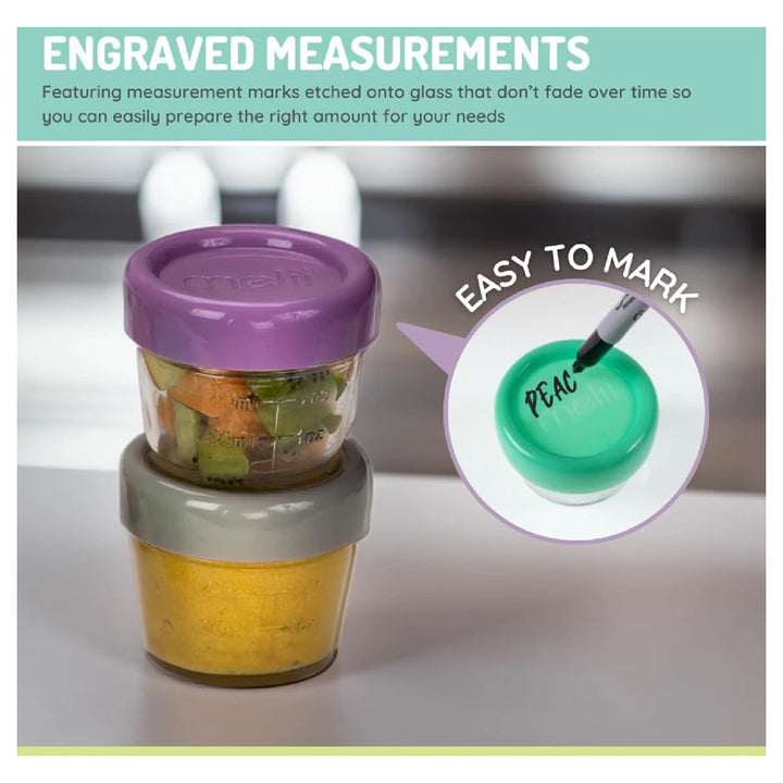 Melii Glass Food Storage Containers 2oz (Set of 12)