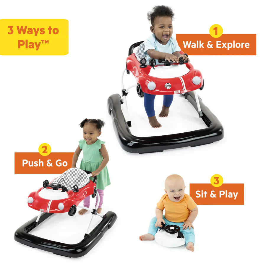 Bright Starts Little Speedster 3-in-1 Car Walker – Red Racer