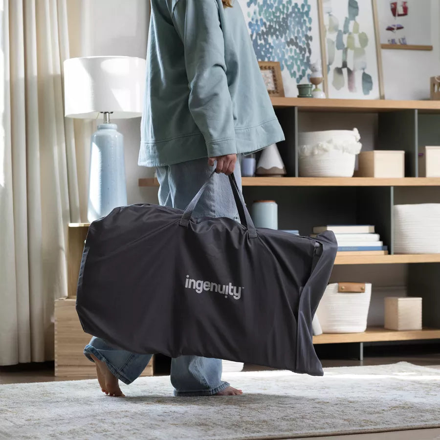 مقعد التدليك Happy Belly Rock-To-Bounce من Ingenuity - Chambray مقعد التدليك Happy Belly Rock-To-Bounce من Ingenuity - Chambray