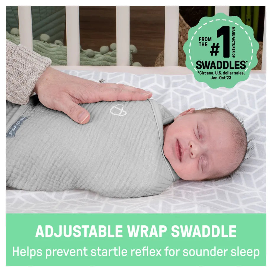 Ingenuity SwaddleMe Muslin Original Swaddle 0-3 Months (Granite)