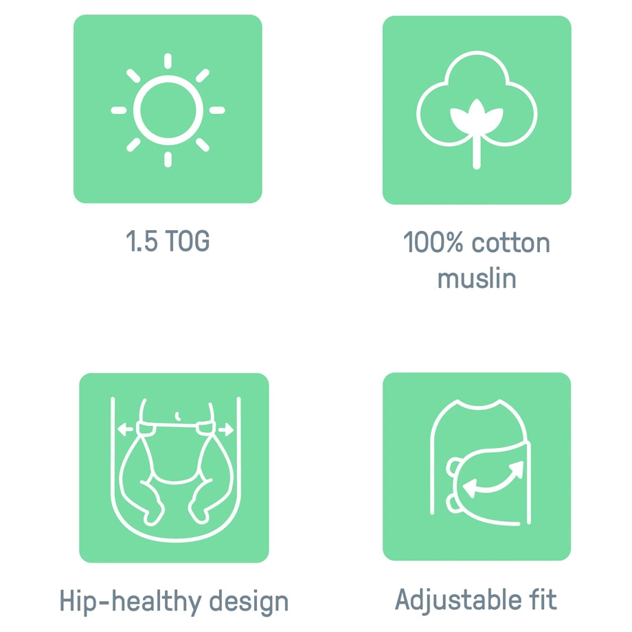 Ingenuity SwaddleMe Muslin Original Swaddle 0-3 Months (Granite)