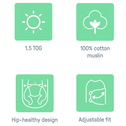 Ingenuity SwaddleMe Muslin Original Swaddle 0-3 Months (Granite)