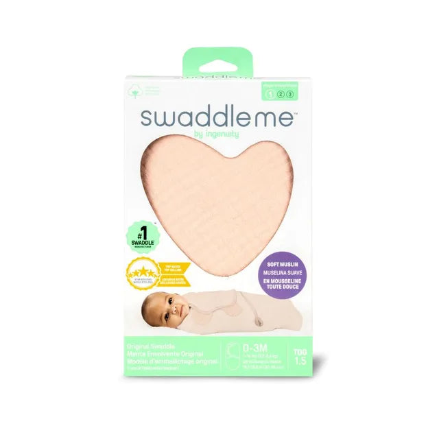 Ingenuity SwaddleMe Muslin Original Swaddle 0-3 Months (Blush)