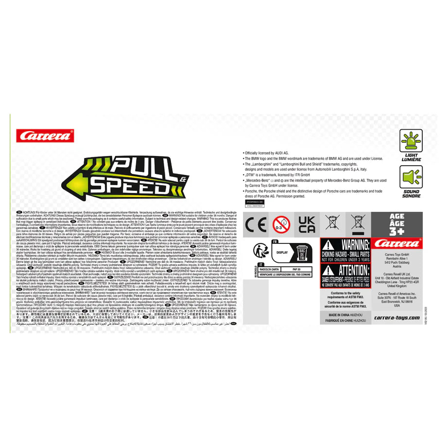 Carrera Pull N Speed Sound & Light Licensed Car 1:43 Scale