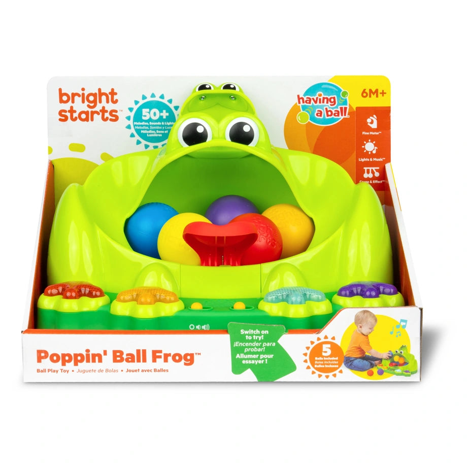 Bright Starts Poppin' Ball Frog Ball Play Toy