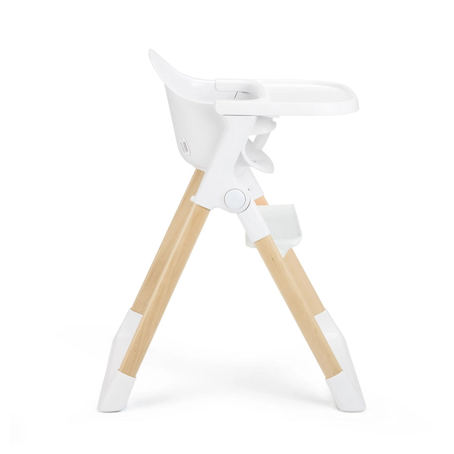 Munchkin Float Foldable High Chair with Wooden Legs (White)