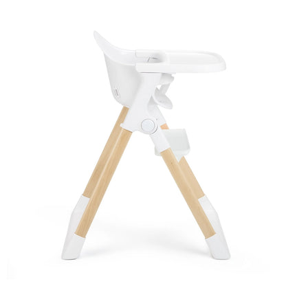 Munchkin Float Foldable High Chair with Wooden Legs (White)