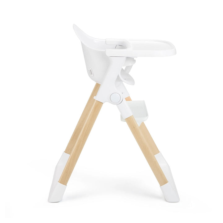 Munchkin Float Foldable High Chair with Wooden Legs (White)