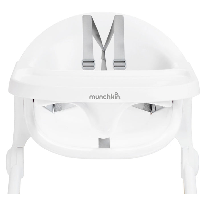 Munchkin Float Foldable High Chair with Wooden Legs (White)