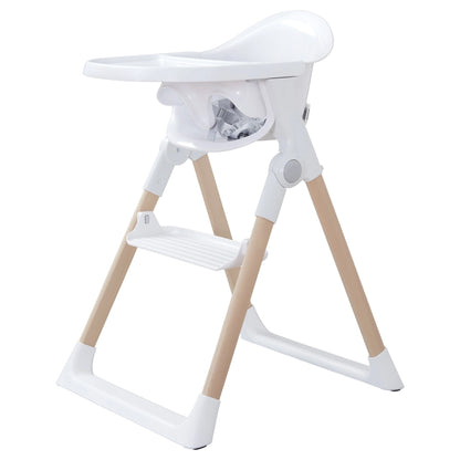Munchkin Float Foldable High Chair with Wooden Legs (White)