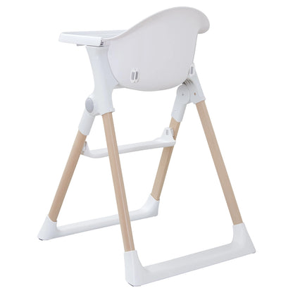 Munchkin Float Foldable High Chair with Wooden Legs (White)