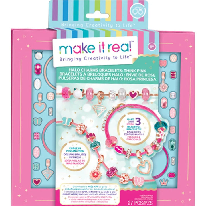 Make It Real Halo Charms Bracelets Think Pink