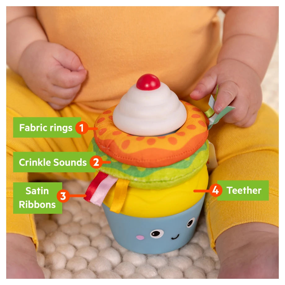 Bright Starts Cupcake Tower Stacking Toy with Teether