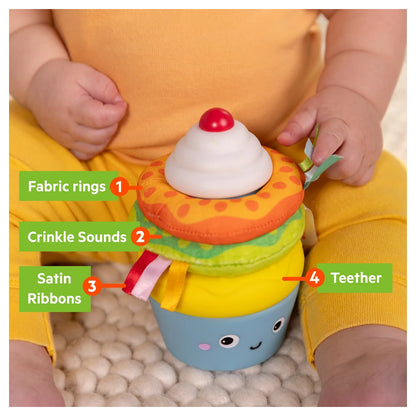 Bright Starts Cupcake Tower Stacking Toy with Teether