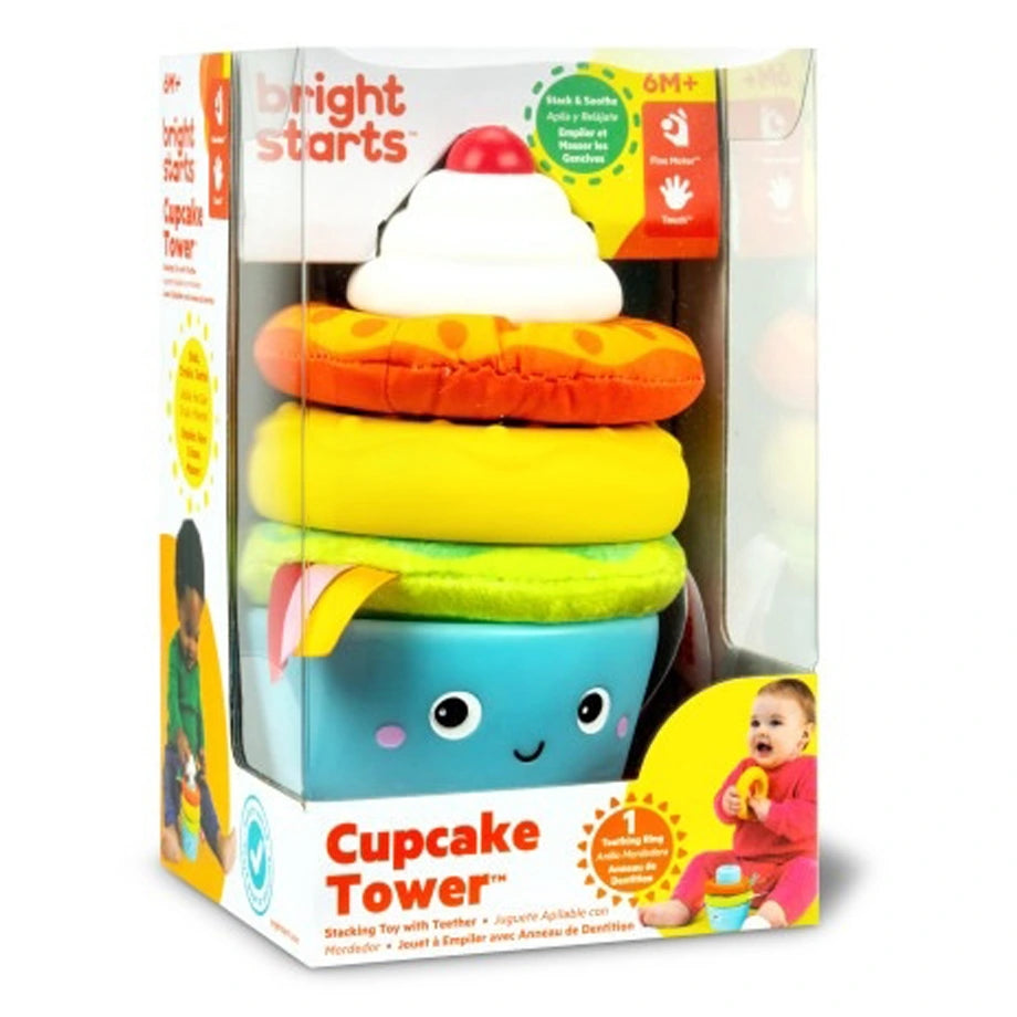 Bright Starts Cupcake Tower Stacking Toy with Teether