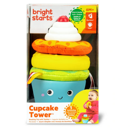 Bright Starts Cupcake Tower Stacking Toy with Teether