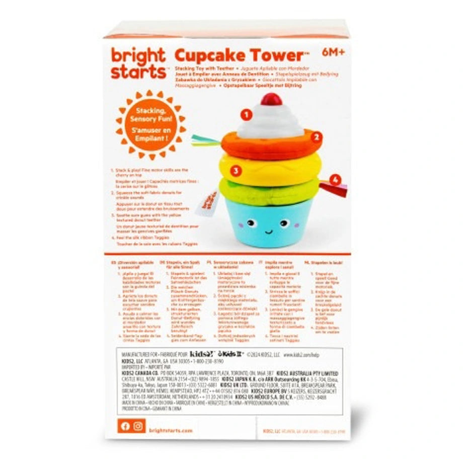Bright Starts Cupcake Tower Stacking Toy with Teether