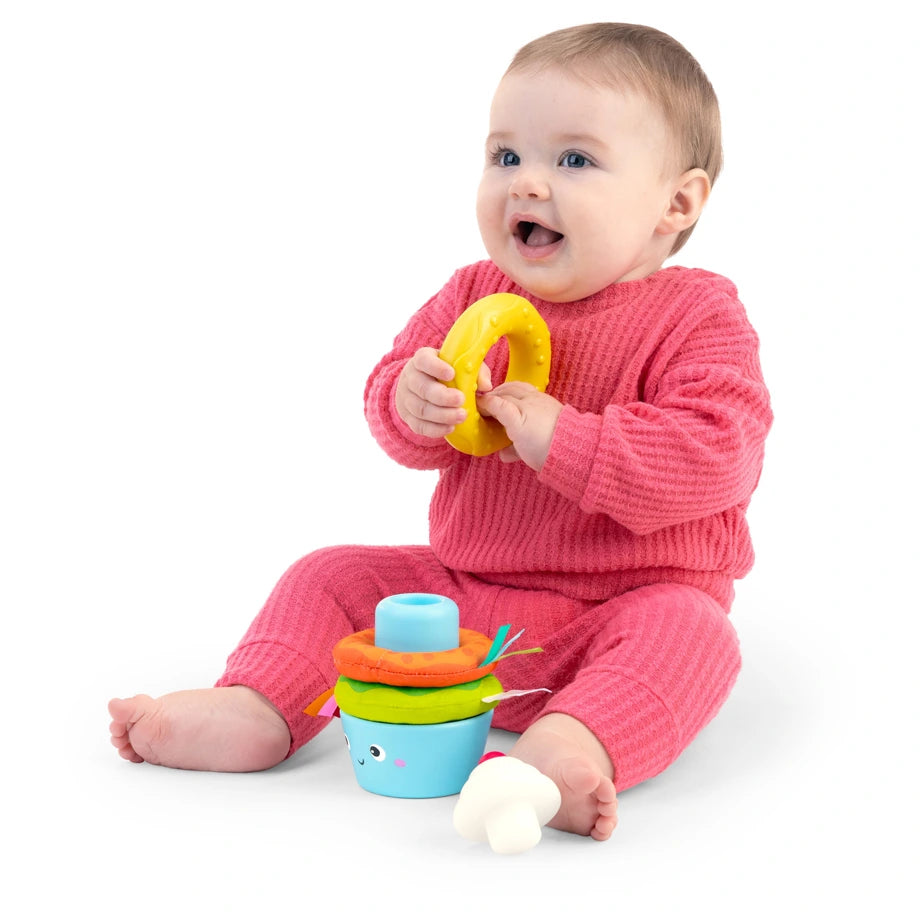 Bright Starts Cupcake Tower Stacking Toy with Teether