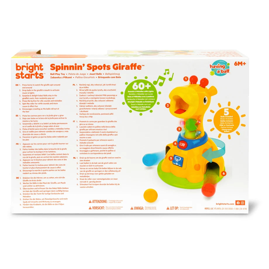 Bright Starts Spinnin’ Spots Giraffe Ball Play Toy