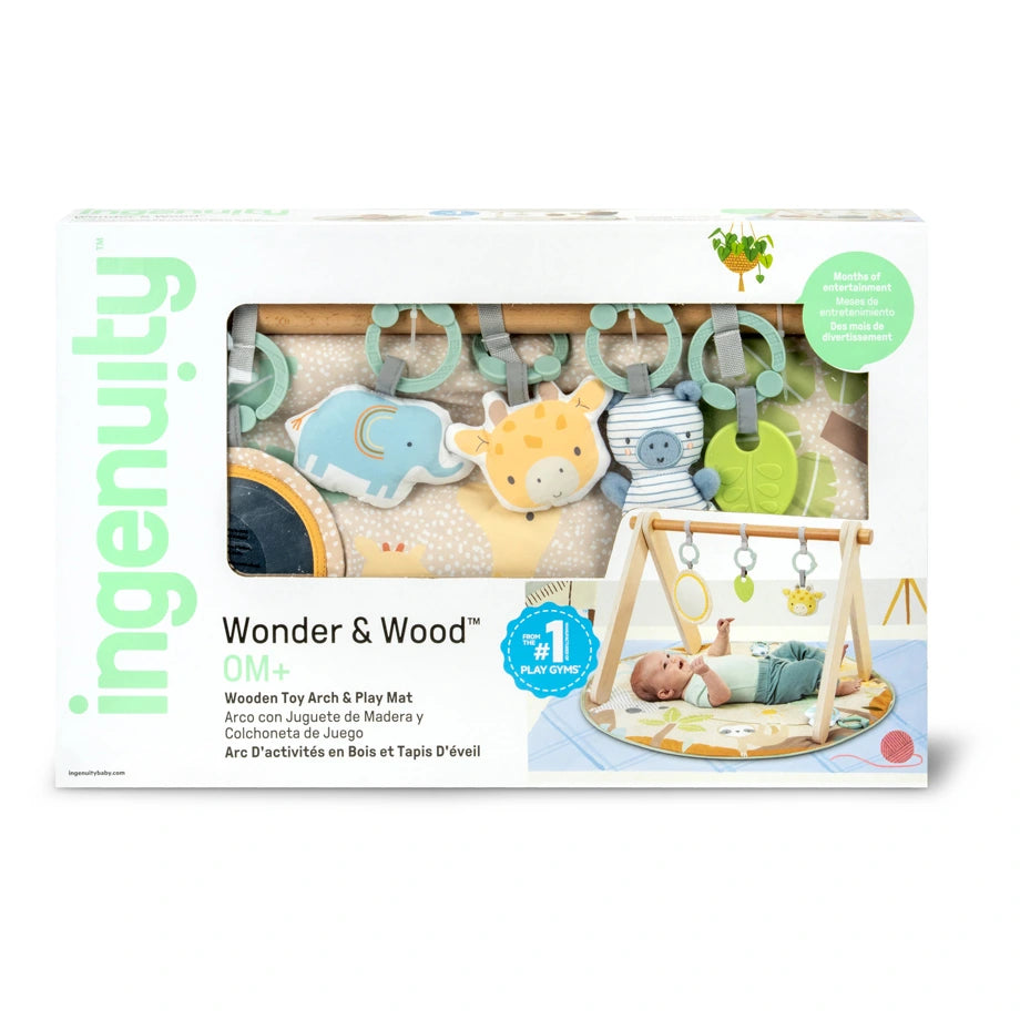 Ingenuity Wonder & Wood Wooden Toy Arch & Play Mat