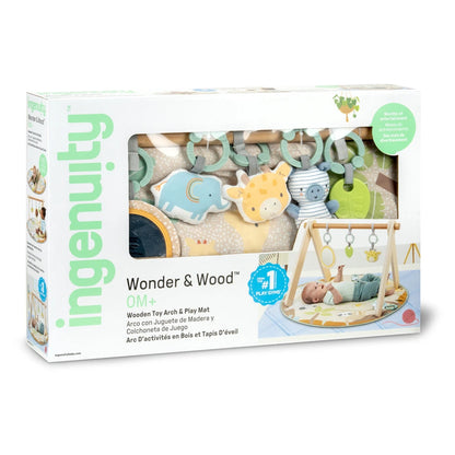 Ingenuity Wonder & Wood Wooden Toy Arch & Play Mat