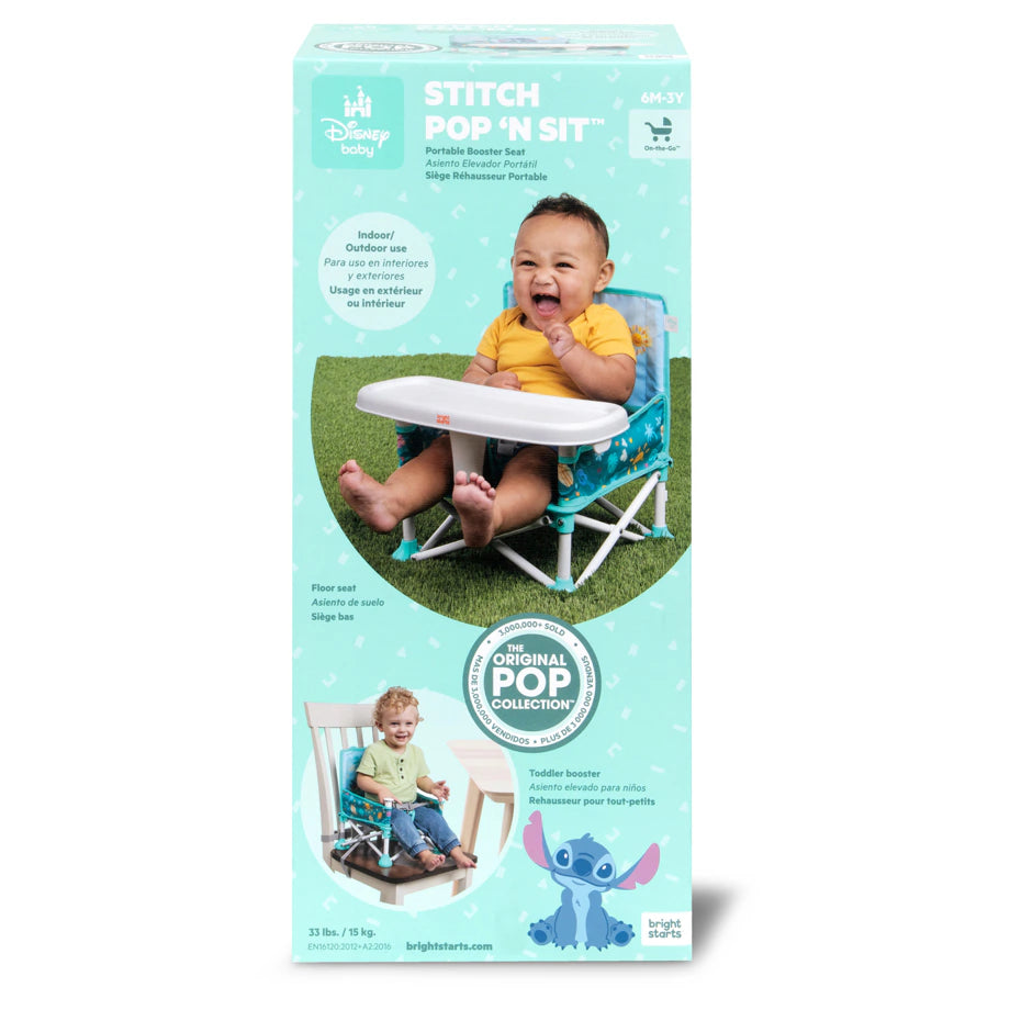 Bright Starts Stitch Pop 'N Sit Portable Booster Seat Bright Starts Stitch Pop 'N Sit Portable Booster Seat