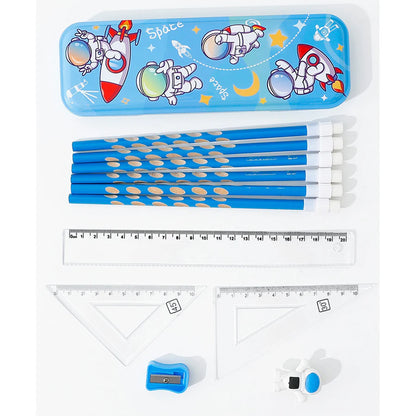 Fab N Funky Stylish Astronaut Kids Stationery Set 12pcs (Blue)