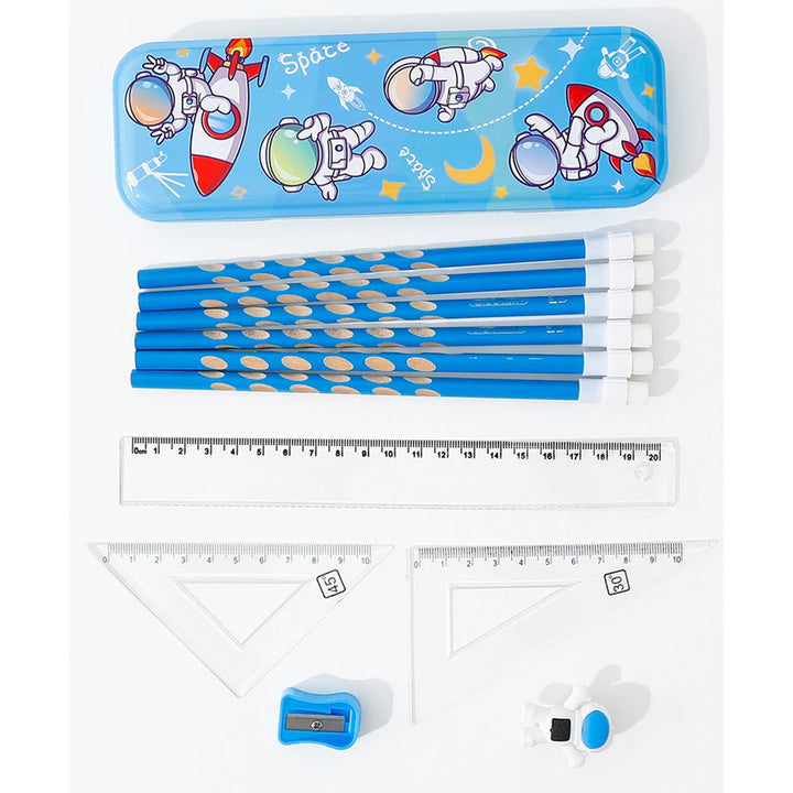 Fab N Funky Stylish Astronaut Kids Stationery Set 12pcs (Blue)