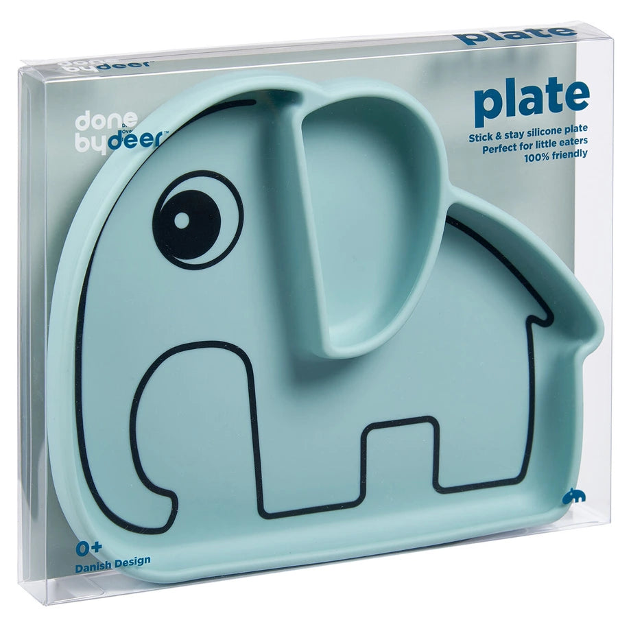Done By Deer Silicone Stick & Stay Plate Elphee (Blue)