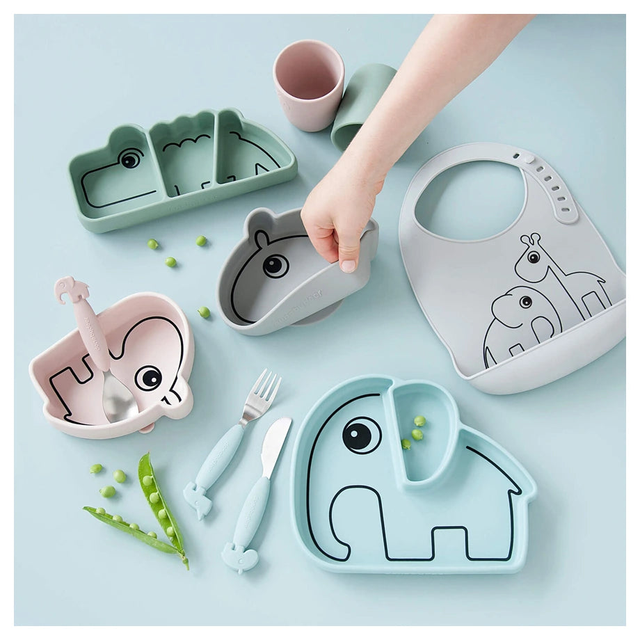 Done By Deer Silicone Stick & Stay Plate Elphee (Blue)