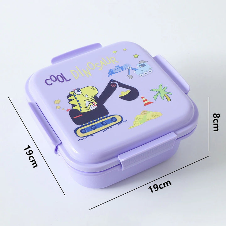 Fab N Funky Dinosaur Printed Lunch Box and Water Bottle Set 3pcs (Purple)