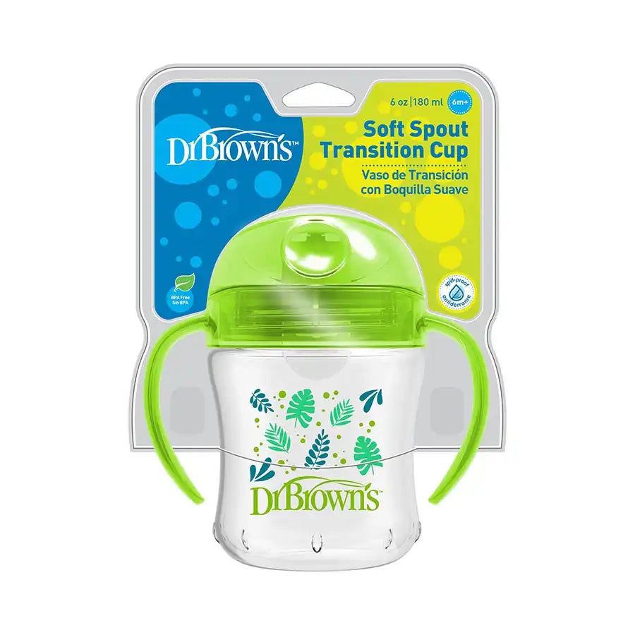 Dr. Brown's Soft-Spout Transition Cup With Handles, 6 oz (Assorted)