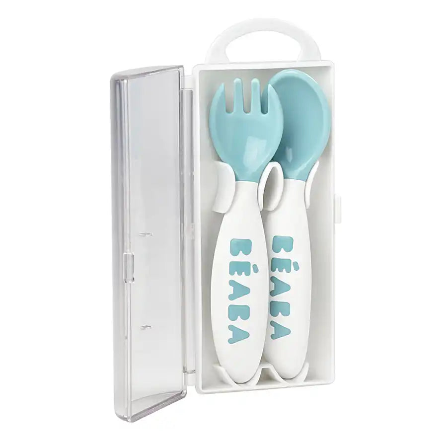 Beaba Training Fork And Spoon 2nd Age (Windy Blue) Beaba Training Fork And Spoon 2nd Age (Windy Blue)