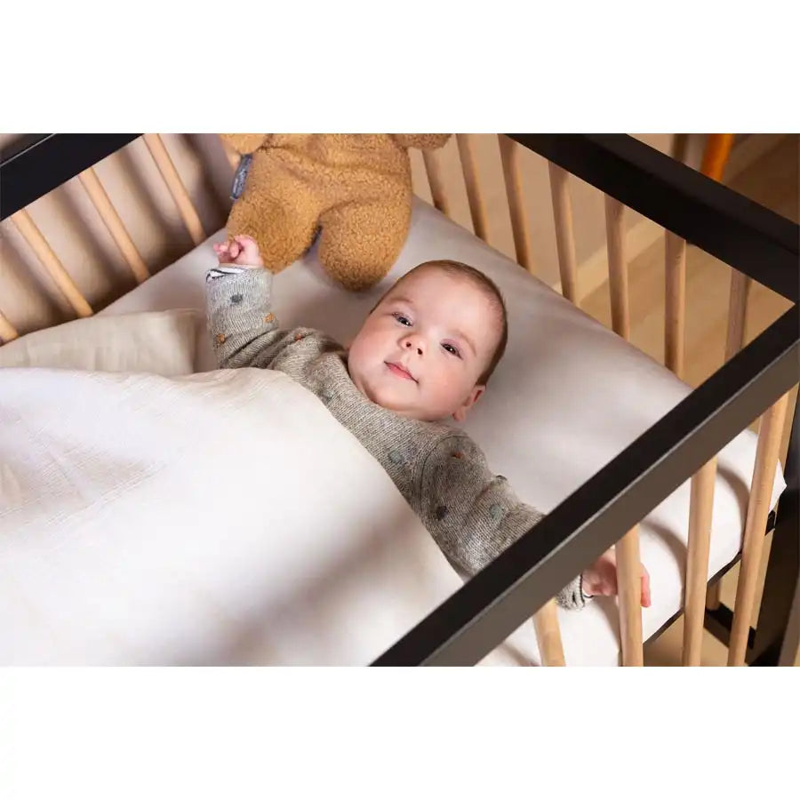 Childhome Baby Blanket Jersey (Melange Beige/Muslin Teddy)