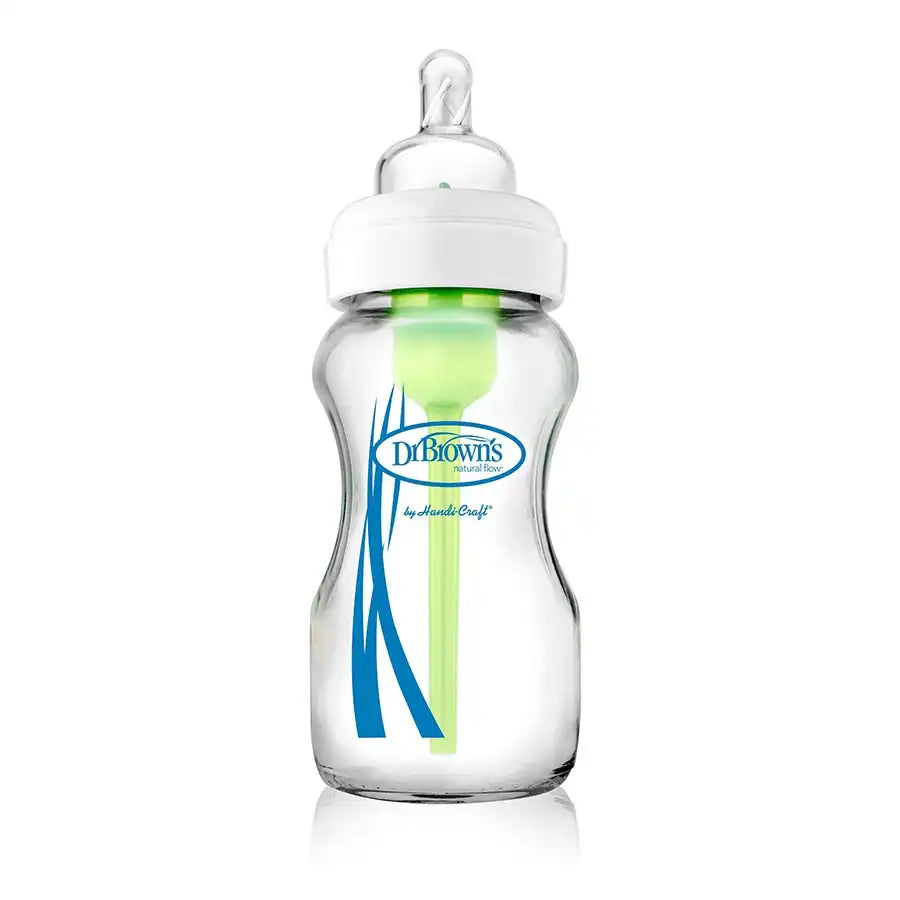 Dr. Brown’s Natural Flow Anti-Colic Options+ Wide-Neck Glass Baby Bottle 270ml