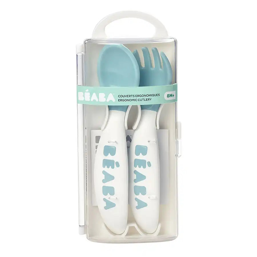 Beaba Training Fork And Spoon 2nd Age (Windy Blue) Beaba Training Fork And Spoon 2nd Age (Windy Blue)