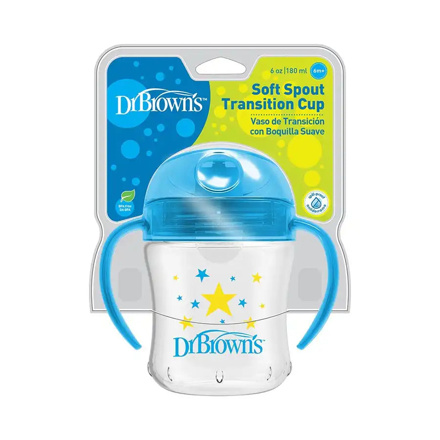 Dr. Brown's Soft-Spout Transition Cup With Handles, 6 oz (Assorted)