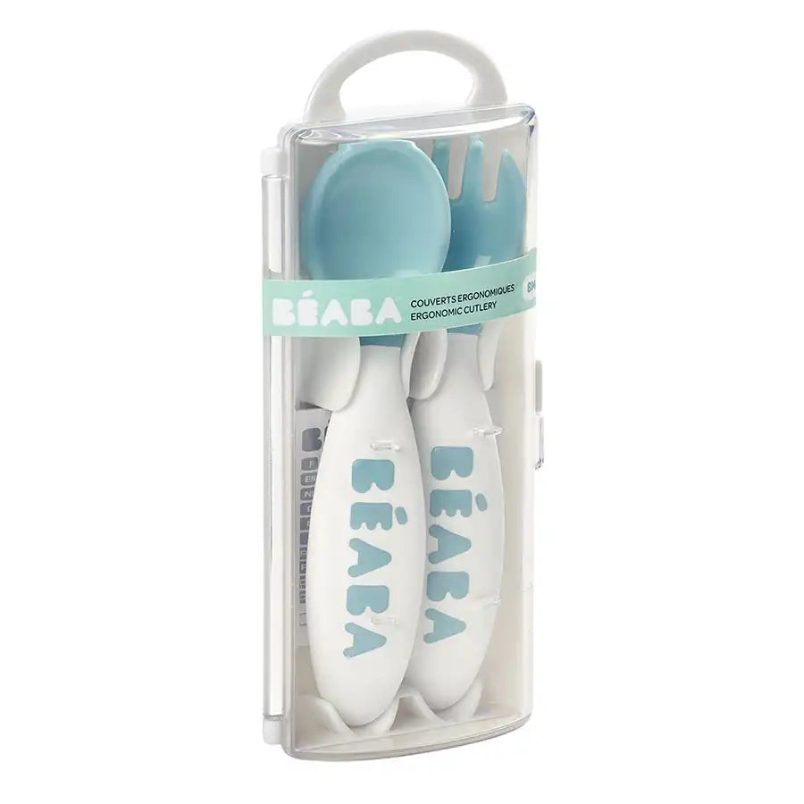 Beaba Training Fork And Spoon 2nd Age (Windy Blue) Beaba Training Fork And Spoon 2nd Age (Windy Blue)