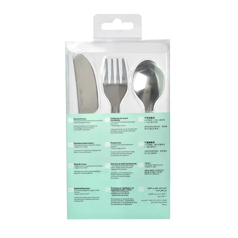 Beaba Stainless Steel Training Cutlery (Airy Green)