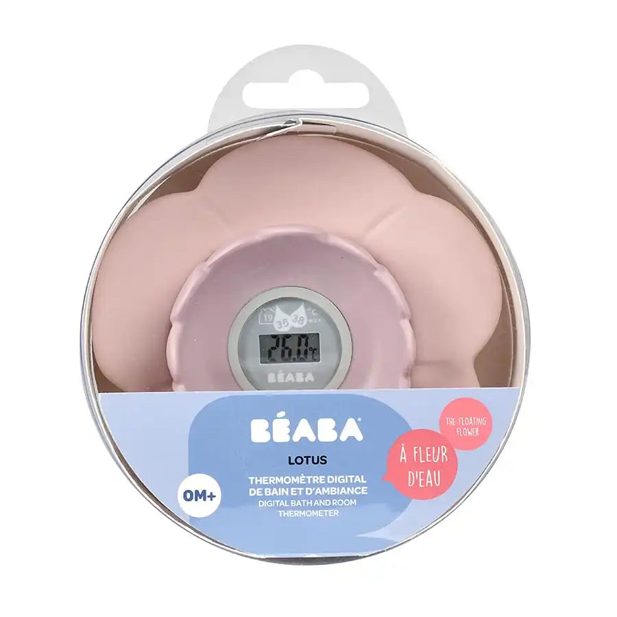 Beaba Lotus Multi-Functional Bath Thermometer (Old Pink)