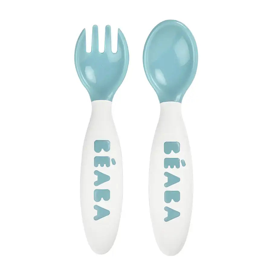 Beaba Training Fork And Spoon 2nd Age (Windy Blue) Beaba Training Fork And Spoon 2nd Age (Windy Blue)