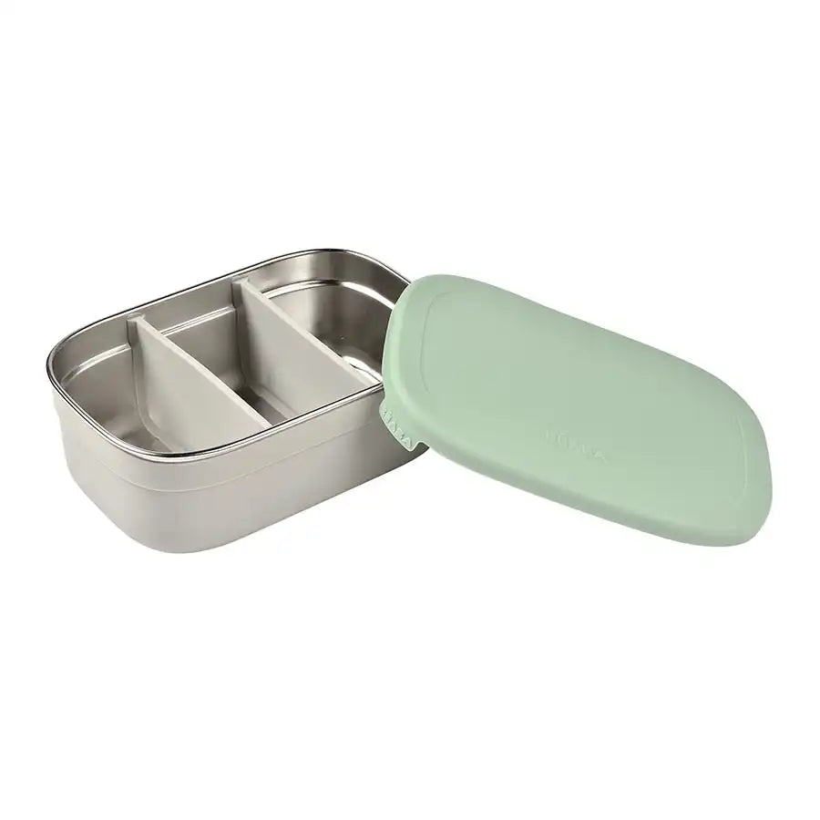 Beaba Stainless Steel Lunch Box Velvet (Grey/Sage Green)