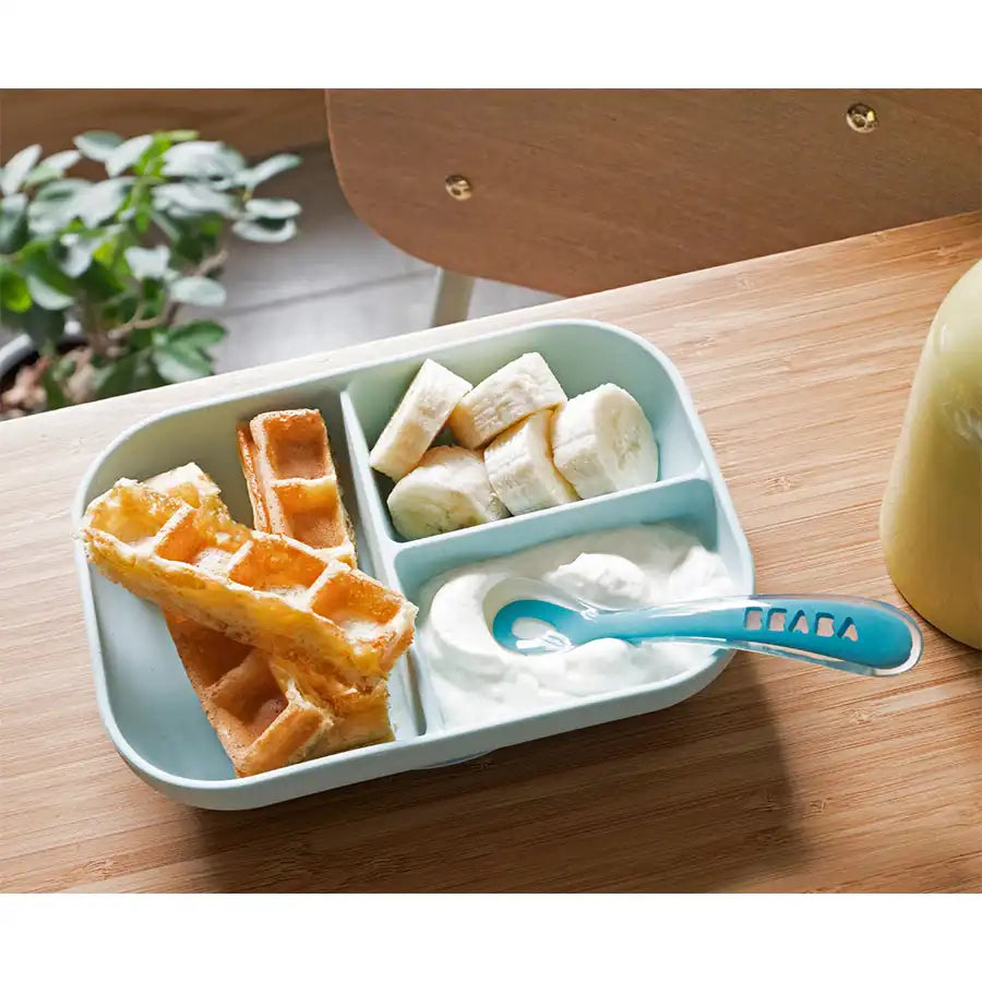 Beaba Silicone Suction Divided Plate (Blue) Beaba Silicone Suction Divided Plate (Blue)