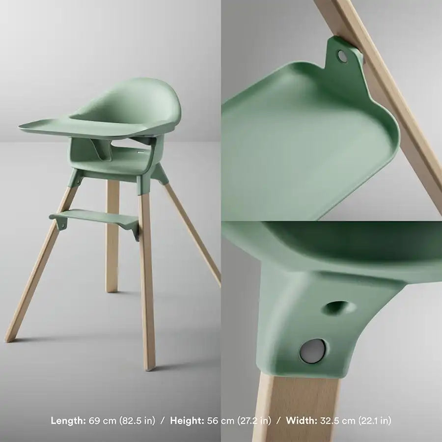 كرسي مرتفع Stokke Clikk (أخضر كلوفر) + حقيبة سفر (رمادي داكن) كرسي مرتفع Stokke Clikk (أخضر كلوفر) + حقيبة سفر (رمادي داكن)