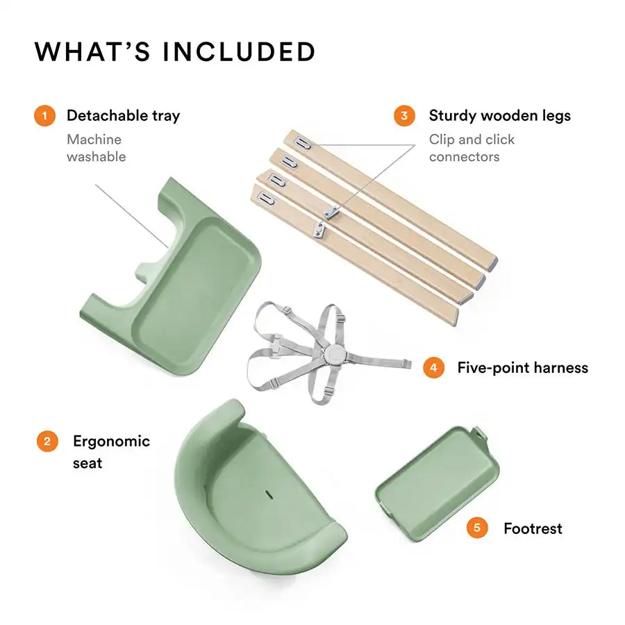 كرسي مرتفع Stokke Clikk (أخضر كلوفر) + حقيبة سفر (رمادي داكن) كرسي مرتفع Stokke Clikk (أخضر كلوفر) + حقيبة سفر (رمادي داكن)