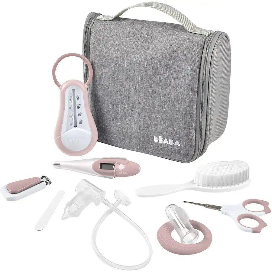 Beaba Hanging Toiletry Pouch With 9 Accessories (Old Pink)