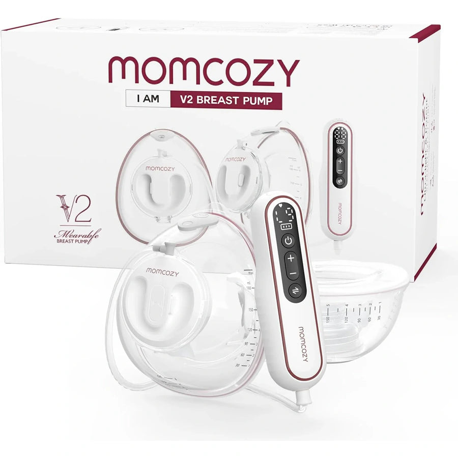 Momcozy Ultra Light Wearable Breast Pump Set V2 (White)