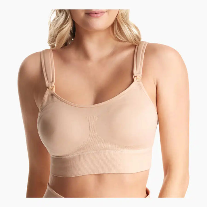 Momcozy All-in-One Super Flexible Pumping Bra - Medium (Beige)