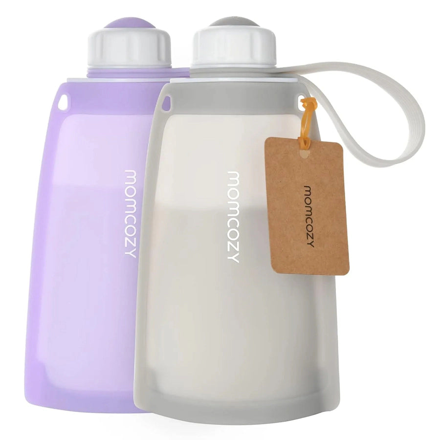 Momcozy Silicone Milk Storage Bags Purple+Grey (Pack of 2)