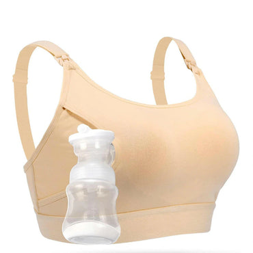 Momcozy Hands-Free Pumping Bra-Small (Beige)